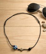 Ανδρικό κολιέ με χάντρα ματάκι & μεταλλικά στοιχεία