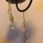 Σκουλαρίκια μακρυά επίχρυσα με κρύσταλλα Swarovski