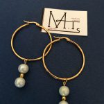 Σκουλαρίκια ατσάλινοι επίχρυσοι κρίκοι με πέρλες