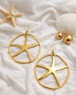 Σκουλαρίκια επίχρυσα - Αστερίας