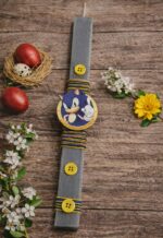 Λαμπάδα Sonic, χρώμα γκρι με ξύλινα στοιχεία