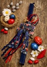 Λαμπάδα Transformers, χρώμα μπλε σκούρο με ξύλινα στοιχεία - Optimus