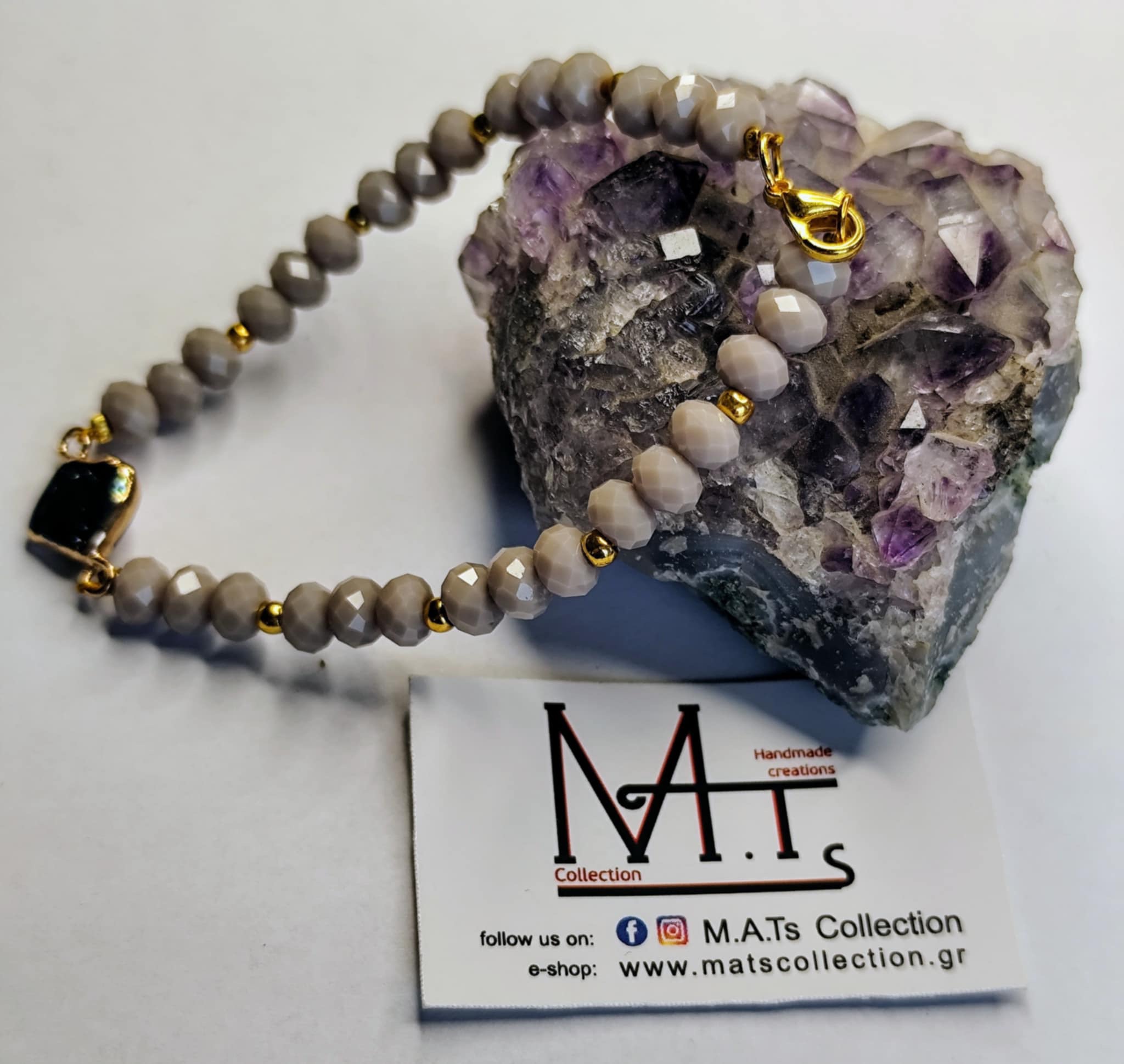 ΒΡ0015 ΤΙΜΗ 15 50 Βραχιόλι με μαργαριτάρι του γλυκού νερού και γυάλινες χάντρες - Image 1