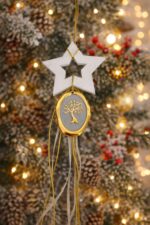 Χριστουγεννιάτικο διακοσμητικό με ξυλινα & μεταλλικά στοιχεία