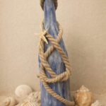 Γυάλινο μπουκάλι ζωγραφισμένο και διακοσμημένο στο χέρι – Calm Sea