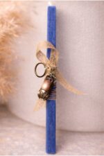 Λαμπάδα τετράγωνη με μεταλλικό μπρελόκ αυτοκίνητο vintage