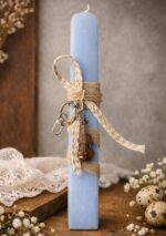 Λαμπάδα πλακέ με μεταλλικό μπρελόκ μουσικό όργανο vintage