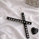 Σκουλαρίκια ξύλινα με strass