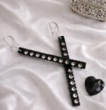 Σκουλαρίκια ξύλινα με strass