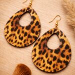 Σκουλαρίκια ξύλινα - animal print