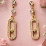 Επίχρυσα Σκουλαρίκια με στρας