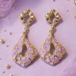 Ατσάλινα Επίχρυσα Σκουλαρίκια με σμάλτω